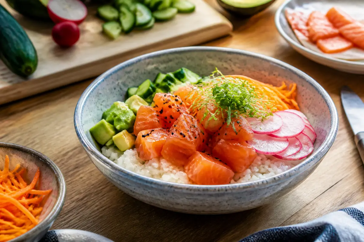 Chirashi saumon : recette facile riz, avocat &amp; fraîcheur